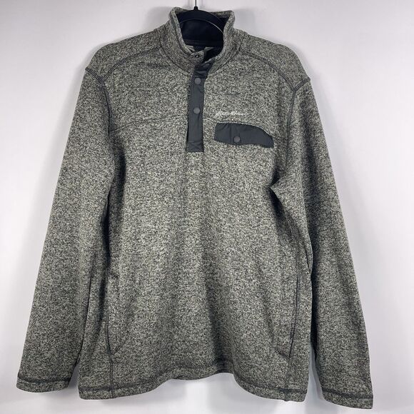 Eddie Bauer Sweater Adult Large Gray Heather Radiator 2.0 Knit Fleece Pullover - Picture 1 of 7